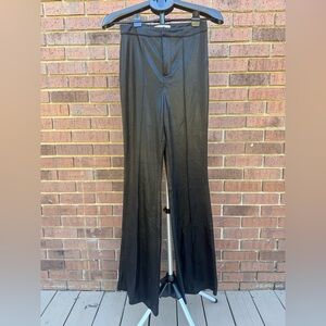 Flying Tomato Women’s Faux Leather Wide Leg Black Pants Size Medium New